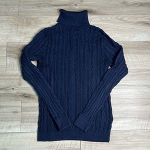 Lands End Cableknit Turtleneck Sweater
